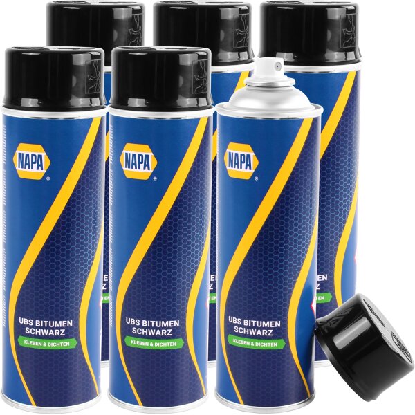 6x NAPA Unterbodenschutz Bitumen Kleben & Dichten, 500 mL