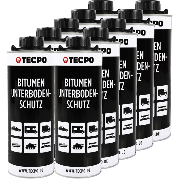 10x TECPO Unterbodenschutz Bitumen schwarz, 1L
