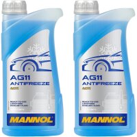 2x MANNOL Antifreeze AG11 (- 40°C) Blau, 1L