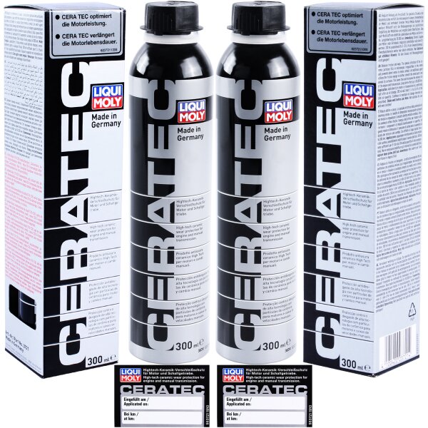 2x LIQUI MOLY CeraTec Öladditiv, 300 ml