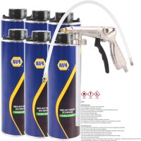 NAPA Unterbodenschutz Bitumen Kleben & Dichten, 6x1 Liter + Druckluft Unterbodenschutz Pistole