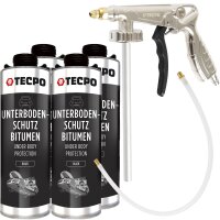 TECPO Unterbodenschutz Bitumen schwarz, 4L + Druckluft...