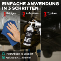 TECPO Unterbodenschutz Bitumen schwarz, 3L + BGS Druckluft Unterbodenschutz Pistole