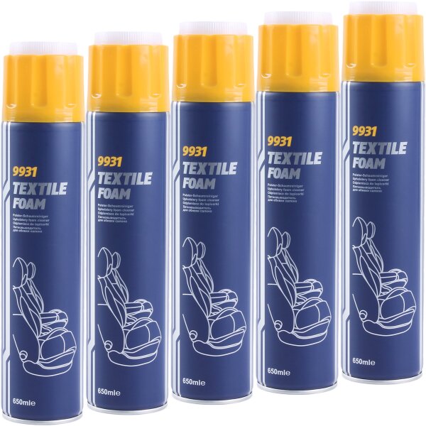 5x MANNOL 9931 Textile Foam, 650 ml