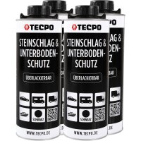4x TECPO Unterbodenschutz Überlackierbar Schwarz,...
