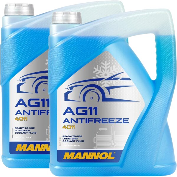 2x MANNOL Antifreeze AG11 (- 40°C) Blau, 5L