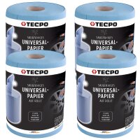 TECPO 4x Putzrolle blau 2-lagig, 23x30 cm, MINI-300