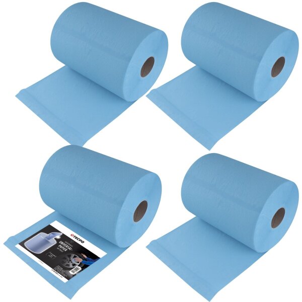 4x TECPO Putzrolle blau 3-lagig 36x36 cm MAX-500