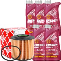 FEBI BILSTEIN Ölfilter + MANNOL Combi LL 5W-30, 5x1...