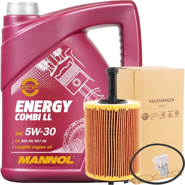 OE VAG Ölfilter + MANNOL Energy Combi LL 5W-30, 5 Liter