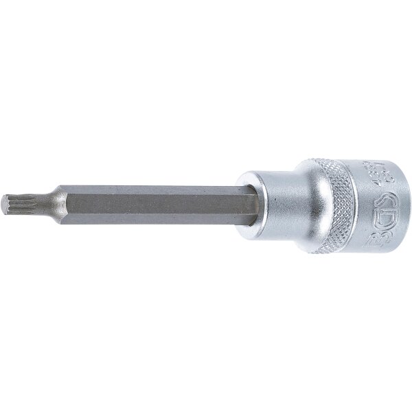 BGS Bit-Einsatz | Länge 100mm | Antrieb Innenvierkant 12,5mm (1/2") | Innenvielzahn (für XZN) M5