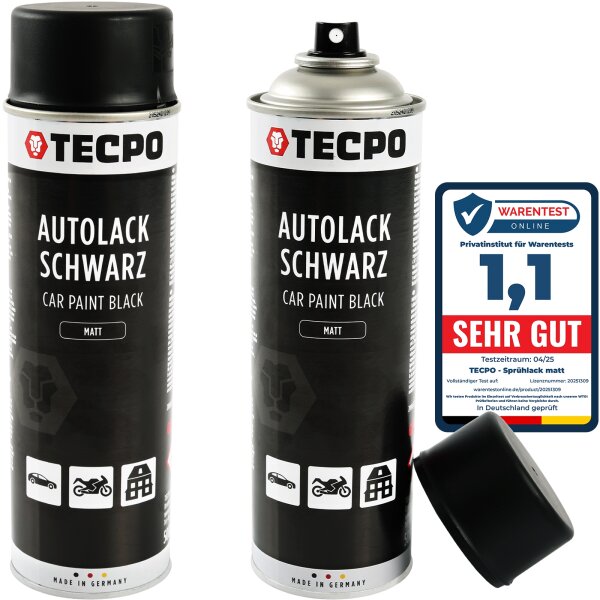 2x 500 ml TECPO Autolack schwarz matt