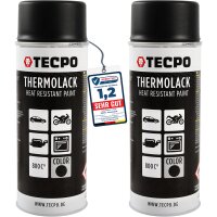 2x TECPO Thermolack Auspufflack Ofenlack 800°C...