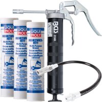 BGS Einhand-Fettpresse + Panzerschlauch + LIQUI MOLY...