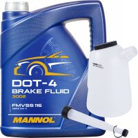 MANNOL Bremsflüssigkeit DOT-4, 5L + TECPO Füllkanne 5L