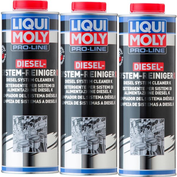 3x LIQUI MOLY Pro-Line Diesel System Reiniger, 1L