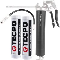 TECPO Einhand-Fettpresse + 2x Universal Mehrzweckfett...