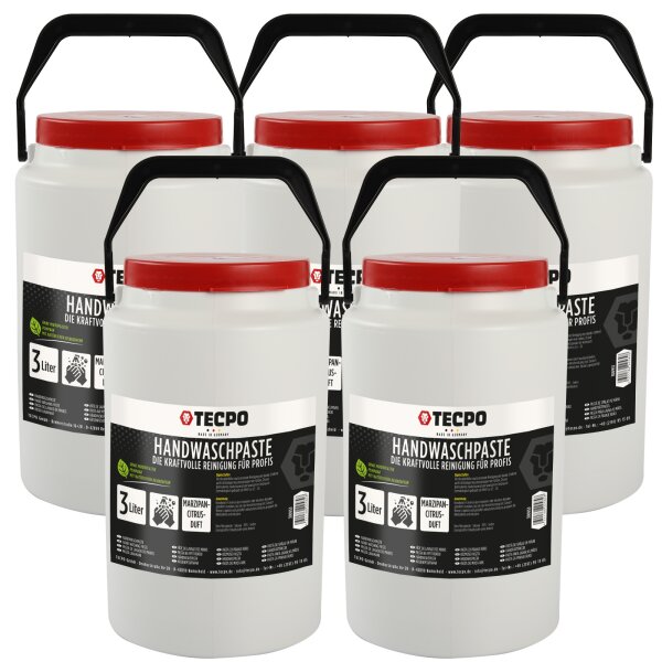 5x TECPO Handwaschpaste Handreiniger für KFZ Werkstatt 3 L