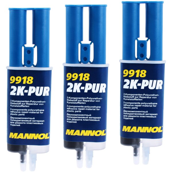 3x MANNOL 2K-PUR, 2-Komponenten-Kleber, 30g