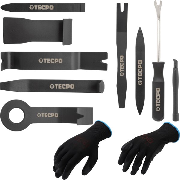 Zierleistenkeile-Satz | verschiedene Formen | 9-teilig + Handschuhe