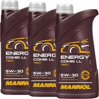 3x MANNOL Energy Combi LL 5W-30, 1 Liter