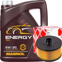 FEBI BILSTEIN Ölfilter + MANNOL Energy 5W-30, 5 Liter