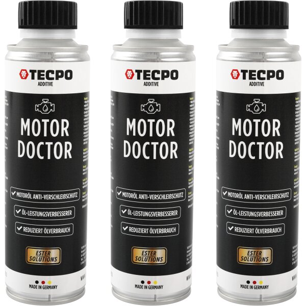 3x TECPO Motor Doctor Motoröl Anti-Verschleißschutz ESTER, 300 ml