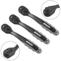 3x TECPO Umschaltknarre 1/2 Zoll 72 Zähne feinverzahnt