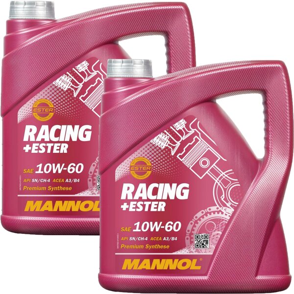 MANNOL Racing+Ester 10W-60 Motoröl API SN/SM/CF, 2x4 Liter