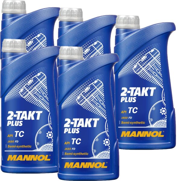 5x MANNOL 2-Takt Plus API TC, 1L
