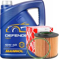 FEBI BILSTEIN Ölfilter + MANNOL Defender 10W-40, 5 Liter