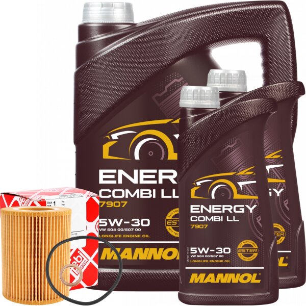 FEBI BILSTEIN Ölfilter + MANNOL Combi LL 5W-30, 7L