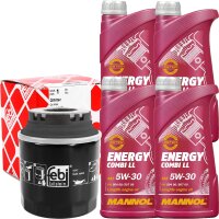FEBI BILSTEIN Ölfilter + MANNOL Combi LL 5W-30, 4x1 L
