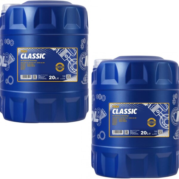 2x MANNOL Classic 10W-40 API SN/SM/CF, 20L