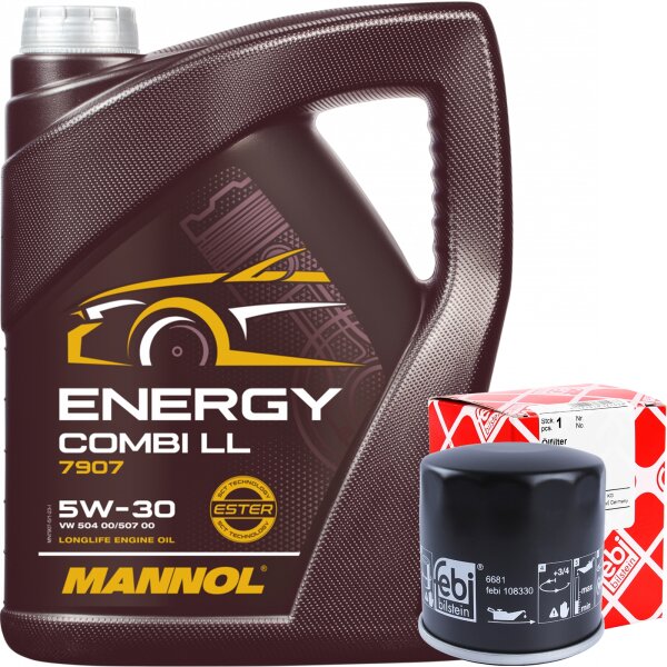 FEBI BILSTEIN Ölfilter + MANNOL Energy Combi LL 5W-30, 5L