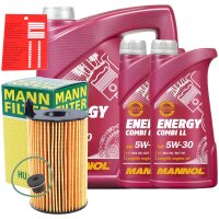 MANN-FILTER Ölfilter + MANNOL Energy Combi LL 5W-30,...