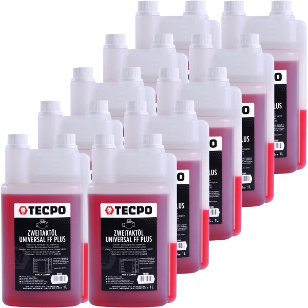 10x TECPO Zweitaktöl FF Plus teilsynthetisches Universal 2-Takt-Öl, 1L