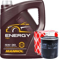 FEBI BILSTEIN Ölfilter + MANNOL Energy 5W-30, 5 Liter
