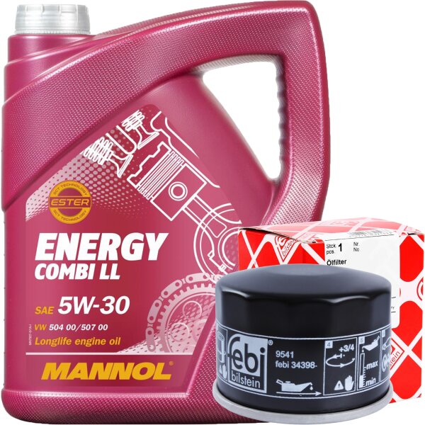FEBI BILSTEIN Ölfilter + MANNOL Energy Combi LL 5W-30, 4 Liter