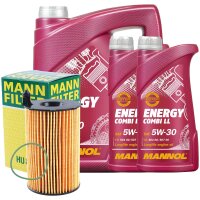 MANN-FILTER Ölfilter + MANNOL Energy Combi LL 5W-30,...