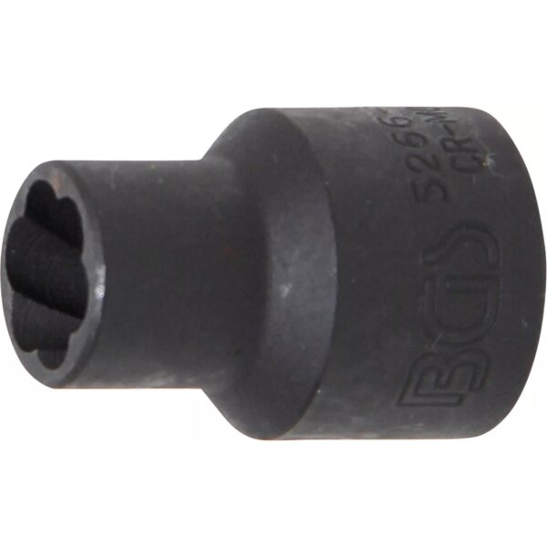 BGS Spiral-Profil-Steckschlüssel-Einsatz / Schraubenausdreher | Antrieb Innenvierkant 12,5 mm (1/2") | SW 11 mm