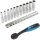 TECPO Steckschlüssel Satz, Zollgrößen 1/4", 11-teilig + BGS Umschaltknarre 6,3 mm 1/4"