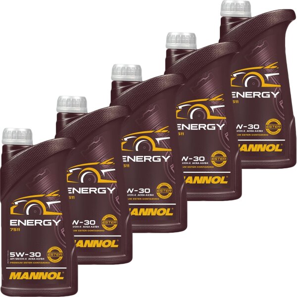 5x MANNOL 5W-30 ENERGY, 1L