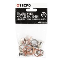TECPO Bremsgewinde Reparatur-Satz M9x1.25 Bremssattel Werkzeug Set + 10 Ersatzgewinde