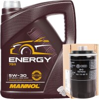 OE VAG Ölfilter + Schraube + MANNOL Energy 5W-30, 5...