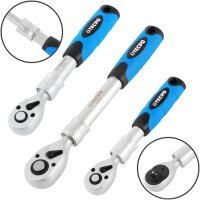 TECPO 3x Ausziehbare-Umschaltknarren 1/4", 3/8", 1/2"