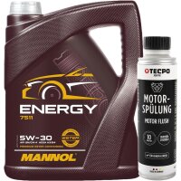 MANNOL Energy 5W-30, 5 Liter + Motorspülung Motor Flush, 300 ml