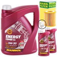 MANN Ölfilter + Schraube + MANNOL Combi LL 5W-30, 7L