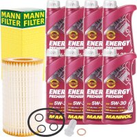 MANN-FILTER Ölfilter + Schraube + 8L MANNOL Premium 5W-30