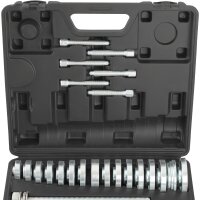 TECPO Radlager Werkzeugsatz, 34-teilig + Vielzahn Nüsse für Antriebswellen 1/2", 11-tlg